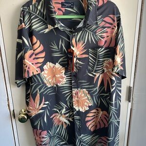 Vittorio Men's Floral Black Shirt